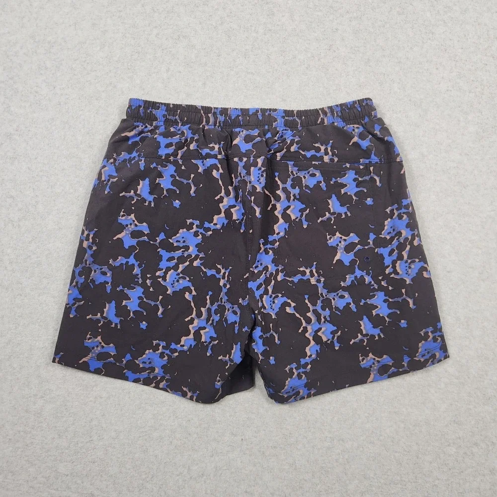 Fabletics Shorts Men Small Black Blue The Swim Trunk Lined Beach Swim Active NEW